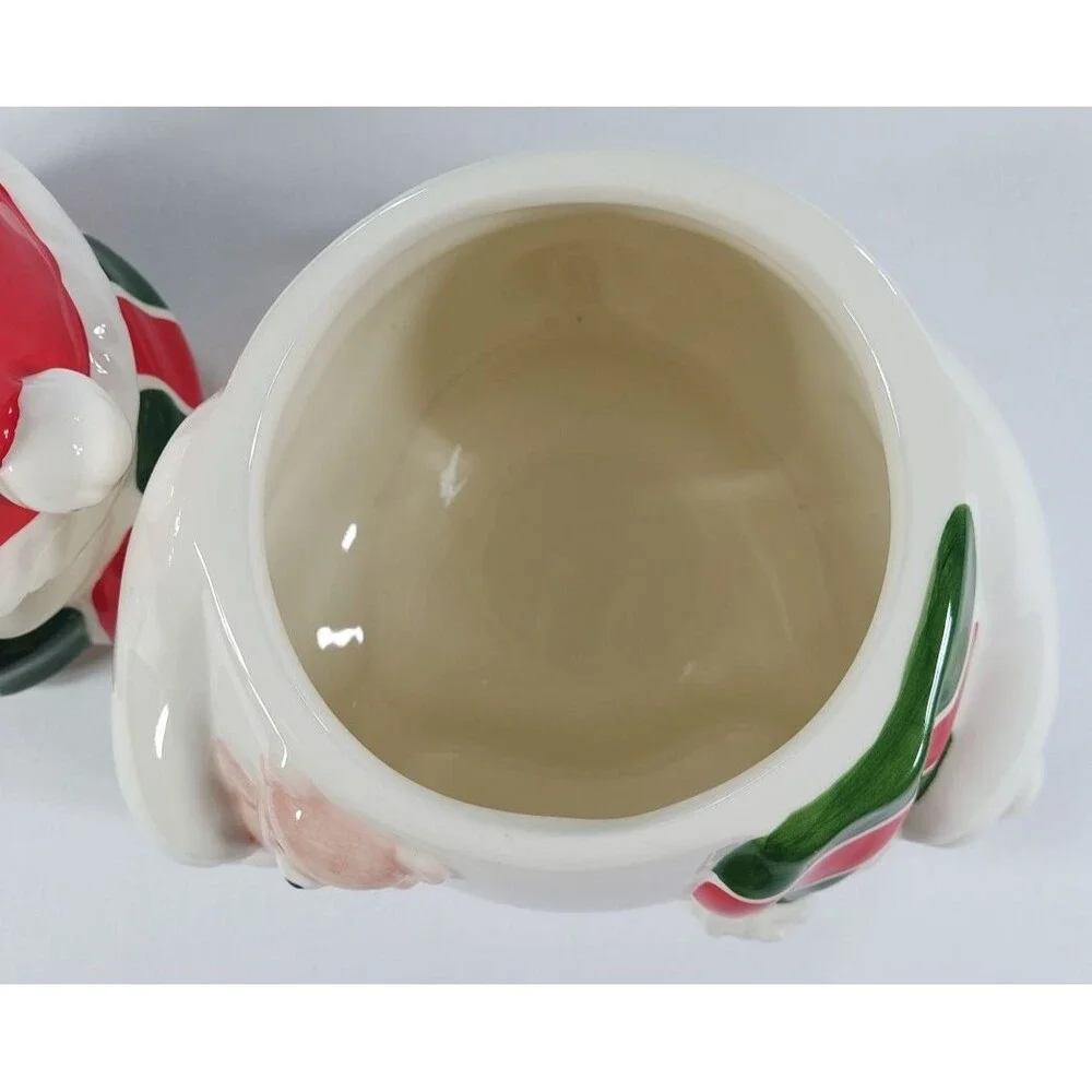 Vintage 1991 Homco Polar Bear Cookie Jar Christmas Ceramic Canister Teddy Bear